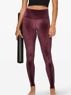 lululemon Wunder Lounge High-Rise Tight 28 Wine Velvet Size 4 *Limited Edition